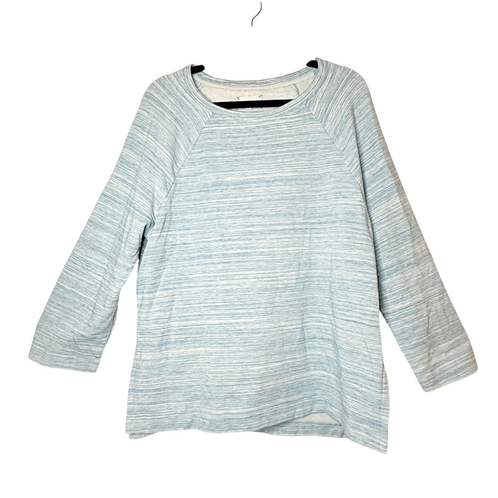 Lou & Grey Signaturesoft Sweatshirt M Blue Heather Soft Raglan Cozy Pullover